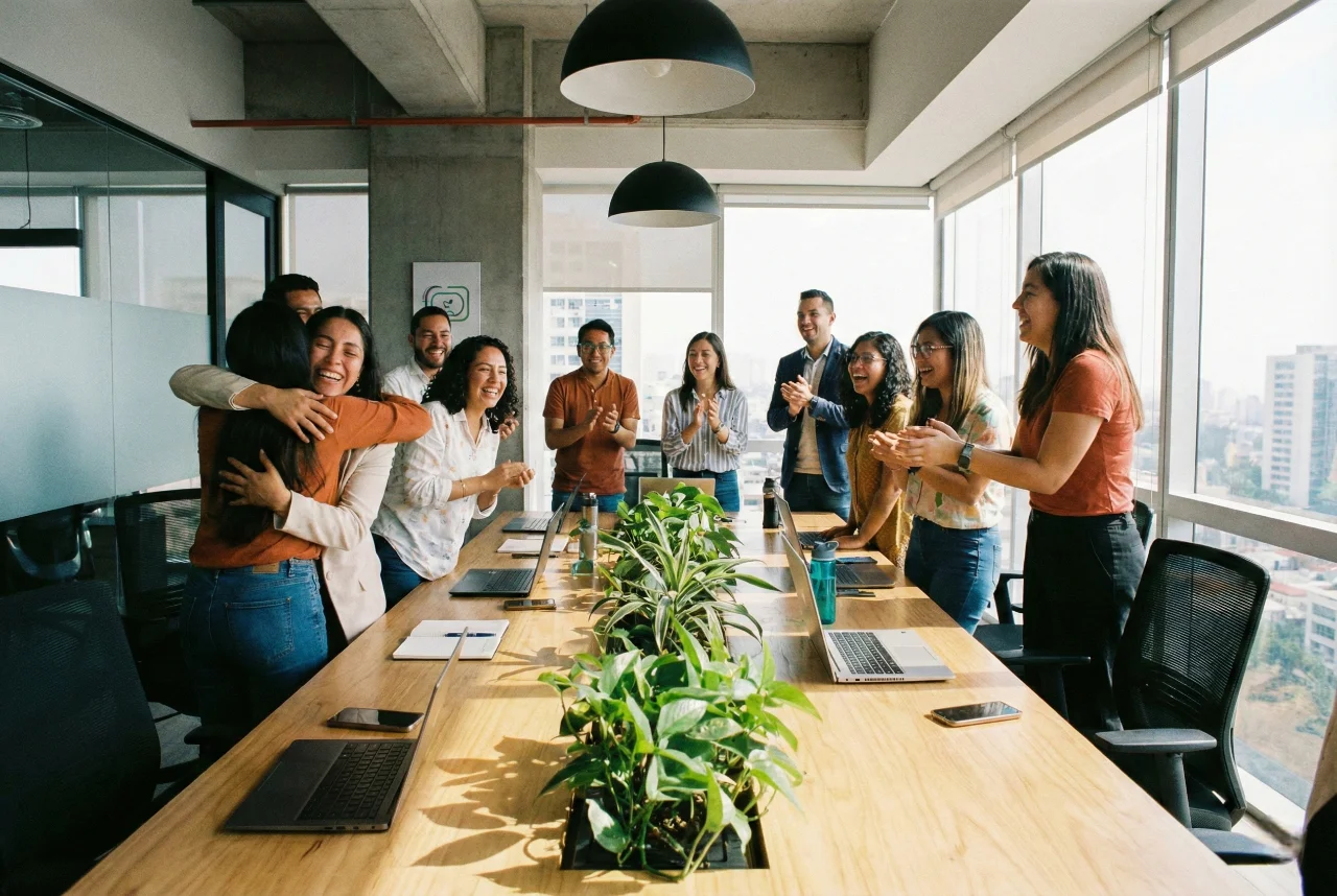 Lucero Matiz, Psicóloga para empresas en Bogotá, sentada en su escritorio con expresión cálida y profesional